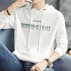 320g suéter preto pesado masculino com forro de lã, jaqueta com capuz de manga comprida e letras da moda com estampa