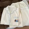 Pijama de Algodón Nube de Manga Larga y Pantalón Largo para Niñas, Lindo y Dulce, Dibujos Animados, Conjunto de Ropa para Casa