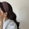 Diadema de rayas plisada estilo coreano para mujer, versión ancha, diadema de corona alta, suave y elegante, diadema diaria, pinza para el pelo, accesorio para el cabello