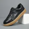 Zapatos Blancos de Cuero Genuino de Primera Capa, Tenis Casuales y de Moda, Suelas de Tendón Resistentes al Desgaste, Zapatos Suaves y Ligeros de Estilo Deportivo de Lujo, Zapatos para Entrenamiento Moral