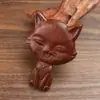 Pente de madeira com almofada de ar de gato de desenho animado sândalo dourado madeira maciça cabo longo airbag para cabeleireiro pente artesanato de turismo atacado