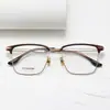 Nuevo Marco de Cejas para Hombre de Titanio Puro Estilo de Negocios Varilla Ultraligera Flexible Marco de Titanio Marco de Gafas con Recubrimiento Galvánico IP que Puede Ser Equipado con Lentes