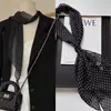 Bufanda Larga de Seda Retro de Lunares Estilo Francés para Mujer, Nuevo Modelo 2026, Accesorio de Cuello de Alta Gama, Bufanda Delgada con Diseño Fluido