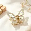 Presilha de garra para cabelo de liga metálica de alta qualidade estilo coreano, simples e elegante, presilha quadrada minimalista para mulheres, cheia de strass, presilha tubarão versátil, atacado