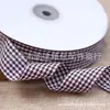 Suministro en stock cinta de cuadros cinta de cuadros escoceses rojo y blanco accesorios para el cabello DIY con lazo cinturón de Navidad