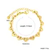 Pulseira de Concha de Joia Transfronteiriça Europeia e Americana, Pulseira Grossa Personalizada da Moda, Corrente de Coração, Pulseira Banhada a Ouro 18K de Aço Inoxidável