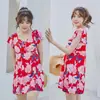Maiô de Peça Única Estampado para Meia-Idade Atacado Conservador para Águas Termais mm Maiô Plus Size Maiô Feminino Estilo Saia Gorda Estilo Mãe