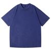 Camiseta de Algodão Vintage Lavada, Marca Tendência Masculina Manga Curta Pesada, 220g Caimento Solto, Ombro Caído, Oversized, Camiseta Retro Lavada com Areia, Transfronteiriço