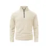 Moletom Masculino Meio Zíper Outono e Inverno Transfronteiriço Jaqueta Versátil de Fleece Patchwork Top Esportivo para Fitness Corrida para Homens