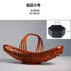 Cesta de arreglo floral tejida en bambú retro de mano cesta de flores rociadas adorno Zen recipiente chino para arreglo floral Ikebana tubo de bambú