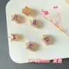 Pingente Conector Quadrado Duplo Pendente Banhado a Ouro 18K Micro-Incustado com Zircônia Anel Duplo Pulseira Colar Brinco Multicolorido Materiais DIY Moda