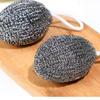La bola de seda de melón cantalupo viene con cordón bola de alambre de acero cepillo de cocina para ollas y platos bola de limpieza para lavar platos cepillo de limpieza de acero inoxidable bola de seda