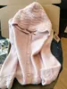 Abrigo Sudadera con Capucha Hueco Color Albaricoque para Mujer, Invierno 2026, Se Puede Usar Afuera, Cárdigan, Absolutamente Hermoso y Muy Atractivo, Top de Punto Grueso
