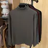 Novo Suéter Masculino de Manga Longa com Gola Alta em Seda de Amora + Lã Merino Outono/Inverno Jovem Malha Pulôver Camada Base Roupa Masculina