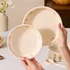 Oso Pequeño de Dibujos Animados Ins Crema Cerámica Vajilla Tazones y Platos Color Bajo Esmalte Hogar Tazón de Arroz Tazón de Sopa Platos para Comidas Mudanza a un Nuevo Hogar