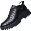 Zapatos de Algodón de Caña Alta para Hombre de Invierno con Forro de Felpa, Zapatos de Algodón Engrosados y Cálidos, Botas de Nieve Integradas de Cuero y Piel, Zapatos Casuales Versátiles de Cuero