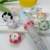 Nova camélia luminosa borda de pérola flor de argila macia bola de flor furo reto contas DIY corrente de celular acessórios de caneta com contas