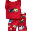 Nuevo Pijama de Verano para Niños de Manga Corta Rojo Digger Ropa para el Hogar Traje de Verano para Niños Ropa para Aire Acondicionado Pijama de Dibujos Animados K067