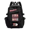 Mochila de mercancía del anime Magical Girl Madoka Magica Kuubi, con Madoka Kaname y Akemi Homura, una mochila escolar estilo 2D para niñas
