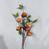 Balde de Bênção de Ano Novo Simulado com 6 Peças de Romã, Caqui, Maçã para Arranjo de Flores DIY, Galhos de Frutas, Frutas de Espuma, Frutas Artificiais para Venda no Atacado
