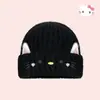 Gorro de Tricô Fofo com Orelhas de Gato para Mulheres, Novo Estilo Outono/Inverno 2026, Espessado para Aquecimento, Faz o Rosto Parecer Menor, Grande Circunferência da Cabeça