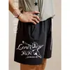 Shorts Casuais com Estampa de Anjo Rezando Tendência High Street Americana para Mulheres Verão Novo Calça Esportiva Versátil Solta para Homens