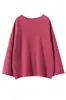 Cashmere Outono/Inverno 2026 Novo Suéter de Tricô Feminino Gola Reta Solto Cor Sólida Estilo Preguiçoso