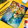 Caneta em forma de leque Haste verde Haste azul Haste preta Juba de porco em forma de leque caneta de pintura a óleo caneta aquarela giz de água pintura conjunto único