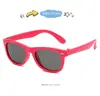 S8002 Óculos de Sol de Silicone Infantis Óculos de Sol de Unha de Arroz de Silicone Óculos de Sol com Combinação de Cores Polarizados para Meninos e Meninas
