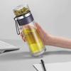 Taza separadora de agua y té, doble aislamiento, vidrio de borosilicato alto, taza de agua, vidrio transparente, portátil para coche, taza para hombres de negocios