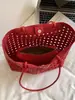 Bolso de Hombro Personalizado Calado Estilo Coreano Estilo Ins para Mujer, Nuevo Modelo Verano 2026, Bolso Tote Color Sólido Tejido para Viajes de Vacaciones