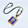 Pingente Thangka do Xizang com Pingente Thangka da Fênix Dourada, Colar Thangka de Raposa em Cobre Puro, Caixa Gawu