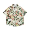 Camisa azul leve de verão com colarinho cubano para férias na praia, masculina e feminina, corte solto moderno, tamanho plus size, camisa havaiana de manga curta