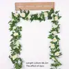 Enredaderas de Rosas Artificiales, Flores Falsas, Enredaderas Decorativas para Tubos de Aire Acondicionado de Sala de Estar, Decoración de Sistema de Calefacción, Enredaderas de Flores Artificiales de Seda de Plástico