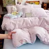 Juego de cuatro piezas de gasa de doble capa de algodón puro Clase A para madres y bebés, sábana de cama 100% algodón, funda de edredón, juego de tres piezas para cama de dormitorio de estudiante de una sola pieza 4