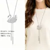Cadena para Suéter de Collar Largo Geométrico, Accesorio de Lujo de Alta Gama, Versátil y de Moda, Colgante de Perla para Otoño e Invierno