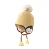 Bonito Sombrero de Pingüino para Bebé Otoño Invierno Cálido Grueso Tejido Protección para Orejas Unisex Bebé Meses Pequeños Sombrero de Lana