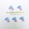 Nuevos Accesorios para Uñas con Delfines Degradados Subacuáticos Serie Oceánica Animales de Dibujos Animados Accesorios Portátiles para Uñas y Cabello Decoraciones de Resina