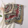 Bufanda de Seda Estampado Paisley Estilo Nuevo Primavera y Otoño para Mujer, Versión Coreana, Pañuelo Cuadrado Pequeño Decorativo Versátil, Elegante Bufanda de Cuello Profesional para Combinar con Camisas, en Stock