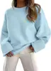 En stock 2026 Nuevo Amazon Otoño/Invierno Nuevo Versátil Suéter de Felpa Grueso Cálido de Manga Larga para Mujer con Cuello Redondo