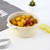 Cesta Escorredora de Plástico de Camada Dupla Cesta para Lavar Frutas na Sala de Estar Cesta para Legumes na Cozinha com Tampa Cesta para Lavar Arroz Cesta para Lavar Legumes Escorredor Azul