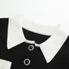 Nuevo Estilo Otoño Temprano 2026 de Sp, Vestido de Punto con Cuello Polo Suave y Femenino para Mujer, Vestido de Cola de Pez Adelgazante que Ceñe la Cintura