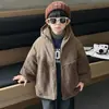 Abrigo para Niños Otoño Invierno Niños Acolchado Engrosado con Capucha Chaqueta de Algodón 2026 Ropa de Invierno Nueva Elegante Suéter Cálido de Felpa