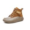 Sapatos Femininos de Cano Alto com Cadarço 2026 Outono e Inverno Novos Couro Genuíno Esportivo Casual Estilo Coreano Versátil Britânico Retro Botas Curtas