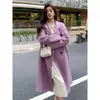 Abrigo de Lana para Mujer de Longitud Media 2024 Otoño e Invierno Nuevo Estilo Hepburn Elegante Pequeño Coreano Holgado Abrigo de Lana