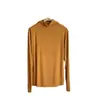 Camiseta base de cuello medio de nueve colores para mujer, camiseta base cepillada de otoño e invierno, corte ajustado, cálida, de manga larga, top versátil