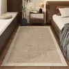 Tapete longo para quarto, tapete de cabeceira retrô de luxo leve, tapete de chão espesso para quarto, tapete de cabeceira novo estilo, lavável e não precisa lavar para em frente à cama
