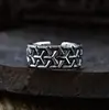 Anillo de Plata de Ley S925 para Hombre Retro Viejo Versión Ancha Clavo de Montaña Anillo para Dedo Índice Moda Versátil Elegante Anillo Simple