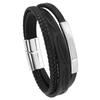 Pulsera Tejida de Cuero con Patrón de Plumas de Moda Nueva Transfronteriza AliExpress Pulsera Hecha a Mano para Hombre de Venta Caliente