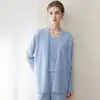 Cardigan de Punto Elegante de Moda para Mujer Konsaini Hilo 100% Cachemir Puro Abrigo Casual Holgado